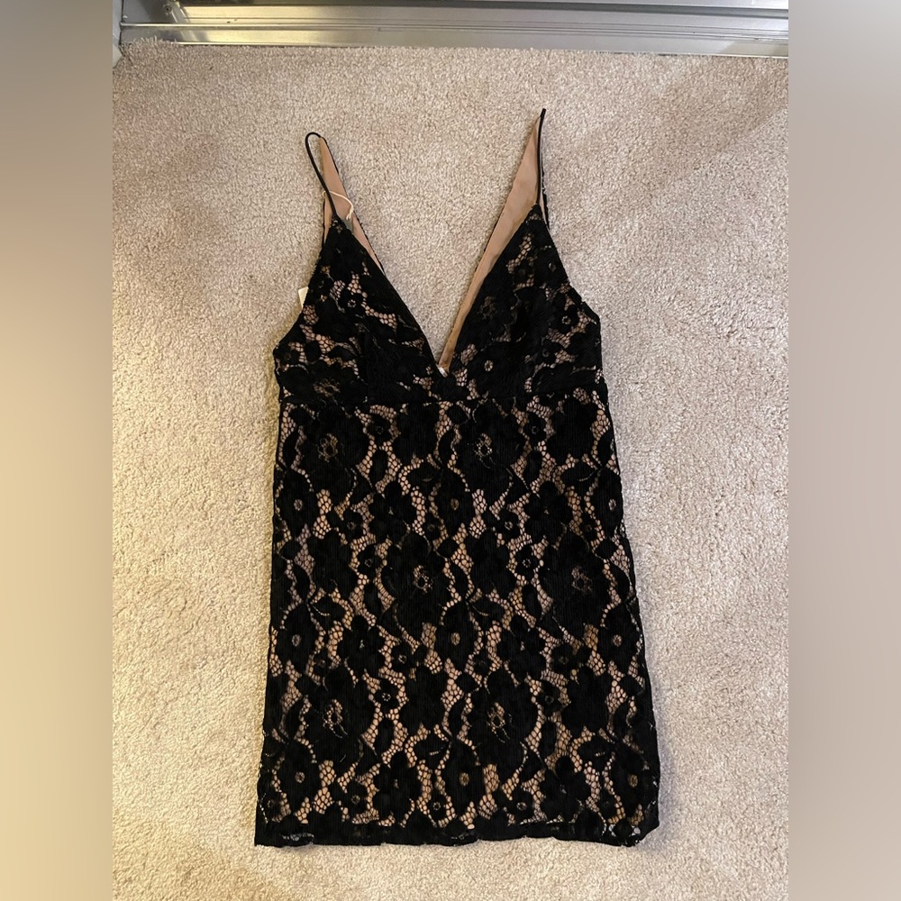 NWT Free people black lace mini dress